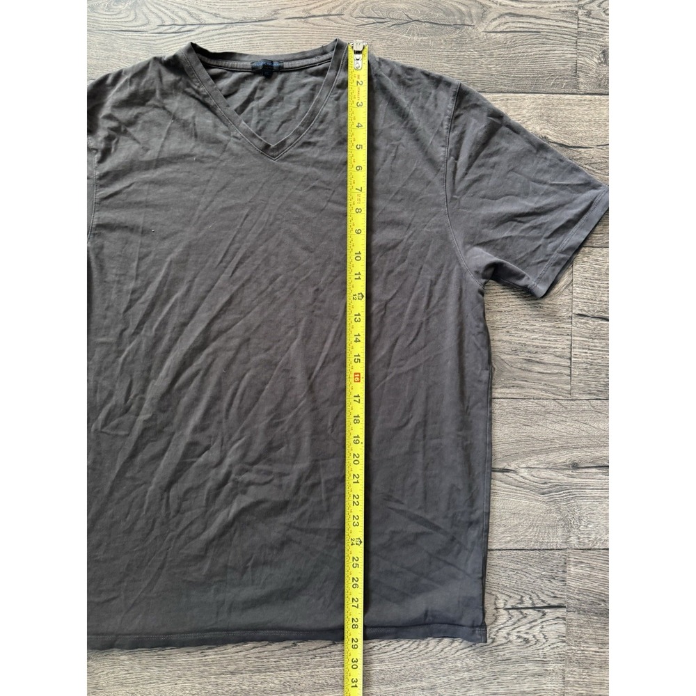 Patrick Assaraf Shirt Mens XXL Gray Pima Cotton V‎ Neck Short Sleeve - Picture 7 of 11